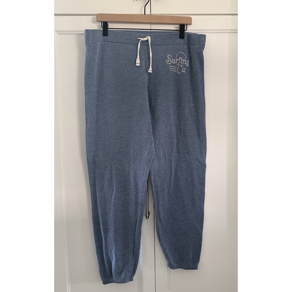 VTG 90s Y2K Hollister Low Rise Destressed Soft Jogger Sweatpants L Blue